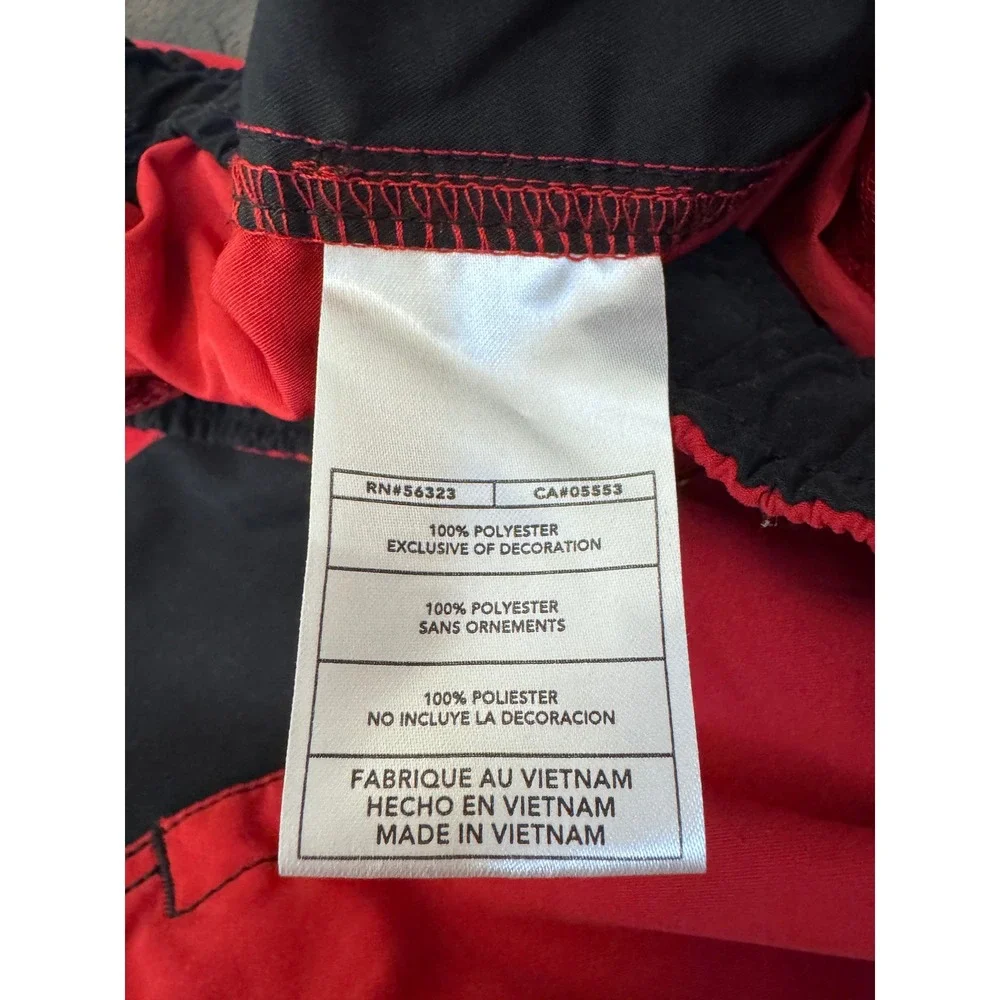 Nike Men's XXL Red Black Cargo Swim Trunks Board Shorts Y2K